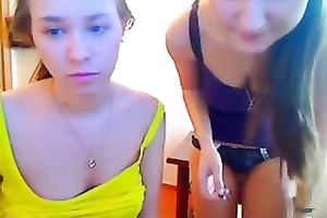 Exquisite couple of breasty and sexy strumpets teasing on webcam