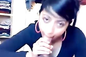 Horny doxy engulfing my rod deepthroat in front of camera