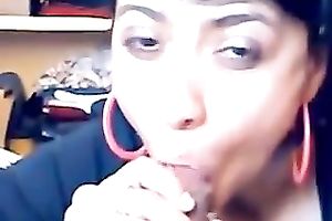 Horny doxy engulfing my rod deepthroat in front of camera