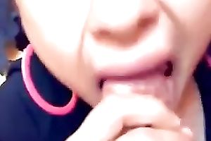 Horny doxy engulfing my rod deepthroat in front of camera