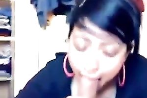 Horny doxy engulfing my rod deepthroat in front of camera