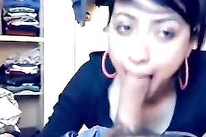 Horny doxy engulfing my rod deepthroat in front of camera