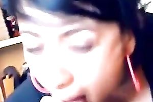 Horny doxy engulfing my rod deepthroat in front of camera