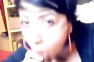 Horny doxy engulfing my rod deepthroat in front of camera