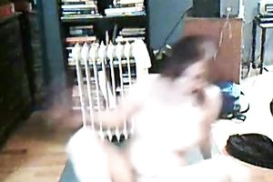 Dark haired also pale and large bottomed mother I'd like to fuck played with snatch and love bubbles