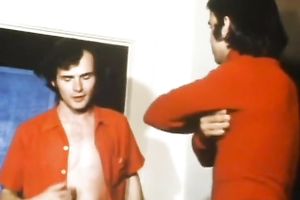 Two sexy juvenile brunettes and one stud in classic three-some