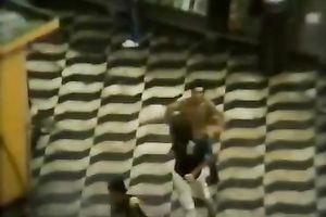 Blonde honey got her wet crack group-fucked hard at the bar by some jerk