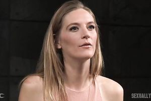 Slender and elegant blondie drilled hard in the basement