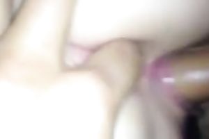 Meaty wang permeates her soaking love tunnel so easily from behind