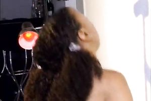 Gorgeous swarthy honey rides large dark penis like a wild cowgirl