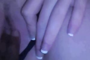 My bulky white bitch fingers her coochie and lets me aid her