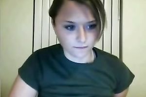 Stunning large breasted non-professional dark brown strips and masturbates for me