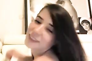 Cute and hot doll fondling her cherry sensually in front of camera