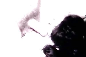 Curly brunette hair wench has mutual oral sex with blonde stud