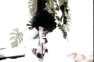 Curly brunette hair wench has mutual oral sex with blonde stud