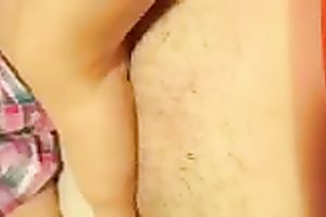 Rubbing and fondling my hairless legal age teenager cum-hole and self filming