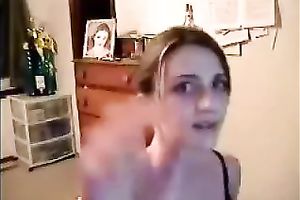 My appealing pale skin beauty gives solo undress show on a web camera for me