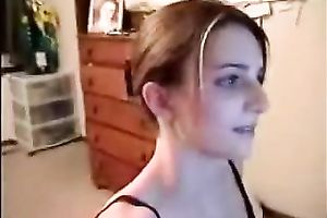 My appealing pale skin beauty gives solo undress show on a web camera for me