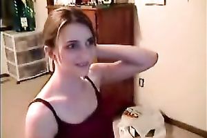 My appealing pale skin beauty gives solo undress show on a web camera for me