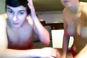 Lusty cam buxom slutwife wanked and sucked her BF with no wish