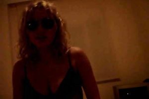 Graceful Russian golden-haired girlfriend teases me with her pantoons