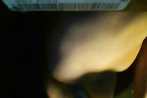 My super bootylicious dark brown wifey pets her rectal hole with massive dildo