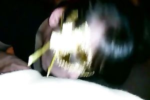 Thirsty white babe engulfing my large dark penis deepthroat