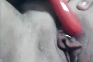 Chunky and lascivious wife with her partner on web camera playing