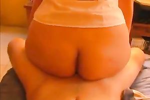 Wonderful bootylicious brunette hair MILFie chick of my buddy can't live without riding obese 10-Pounder