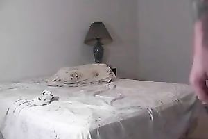 Adorable golden-haired legal age teenager rubbing mature man's hard ramrod