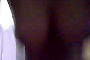 Asian cutie was willing to expose her quite good natural meatballs on camera