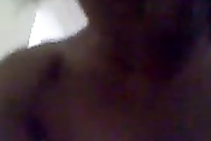 Asian cutie was willing to expose her quite good natural meatballs on camera