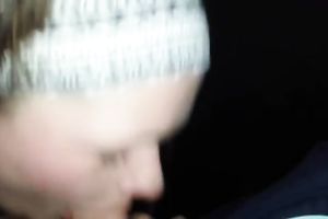 Pale dilettante perverted floozy was engulfing my friend's meaty large lollicock