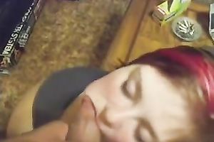 Dirty big beautiful woman doxy with large mounds sucked large penis deepthroat in POV