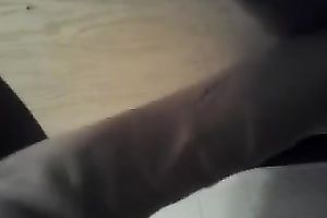 Cute Asian taped herself playing with sextoy in the washroom