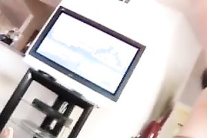 That nice-looking white bitch is teasing her boyfriend with her pleasant legal age teenager a-hole