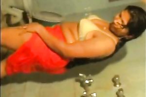 Chunky Indian dilettante slutty wife filmed in the shower room