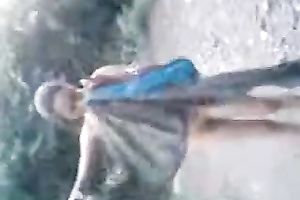 Hot and breasty dilettante teen honey swimming bare in the river