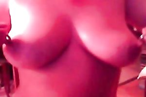 Kinky dilettante nympho undressed her puffy pierced teats and large wobblers
