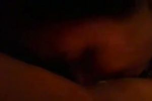 Charming dark brown hot sweetheart of my buddy gave him head and rode on top