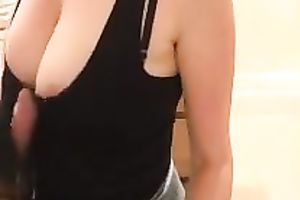 Busty white bitch on webcam stroking my 10-Pounder wearing gloves