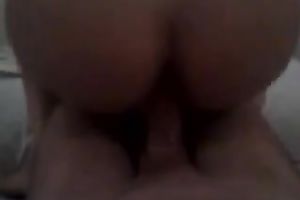 My sex-starved GF rides my rigid schlong in reverse cowgirl position