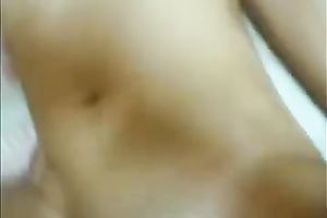 Banging my breasty Asian black cock sluts missionary style and cumming on her abdomen
