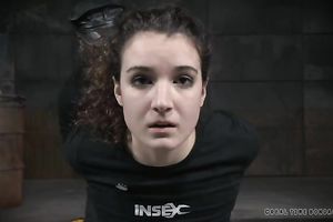 Boxed naughty golden-haired doxy is likewise gagged and dominated