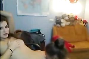 Two slender cute brunette lesbian babes kissed and ate out moist vaginas