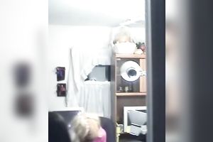 Shapely dilettante blondie with large clitoris masturbates at home