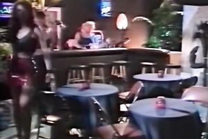 Busty babe got her boobs licked by her lewd girlfriend in the crapper