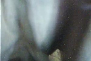 Amateur golden-haired flashes her large natural zeppelins for the cam