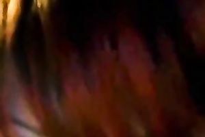 Lewd tattooed dilettante ginger slut showed off her hot bum in straps