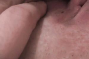 Weird looking chap teases soaked hungry snatch with dildo